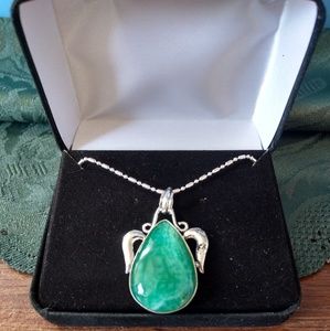 Sterling Silver chain with Tibetan Stone